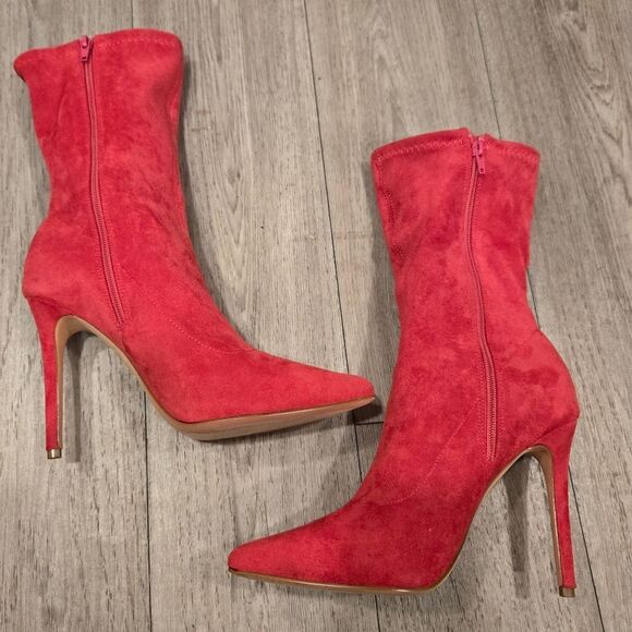 Olivia Ferguson Women's Elegant High Stiletto Heel Soft Faux Suede  Boots sz 9 - Picture 2 of 14
